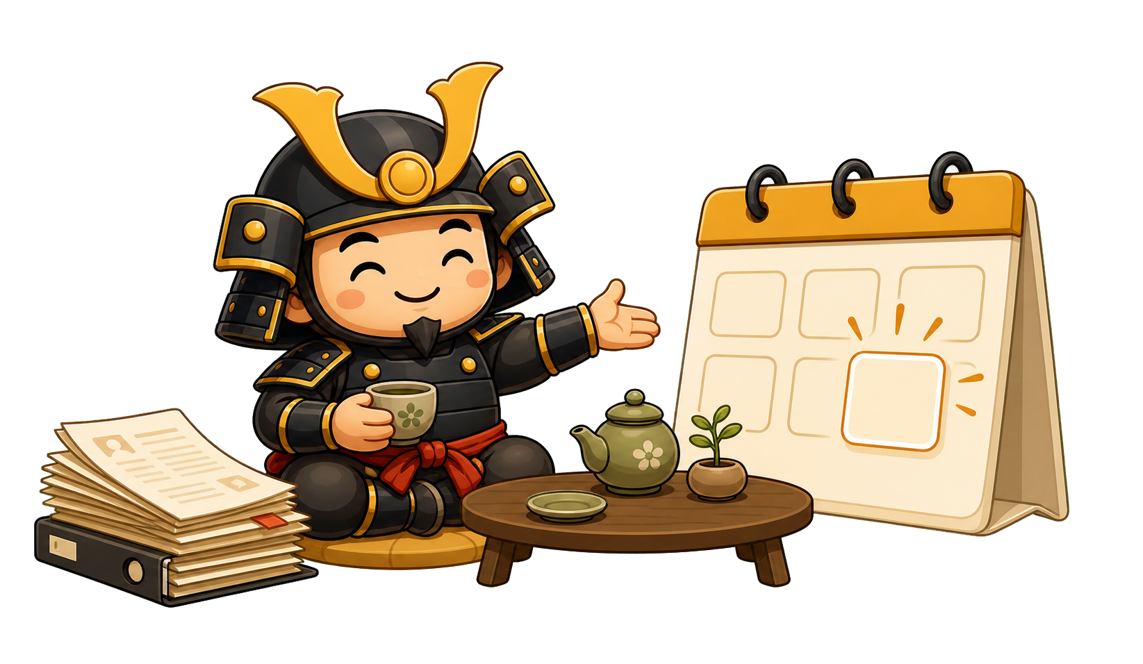 Il samurai HrRivo invita a prenotare una demo, con uno schema in mano